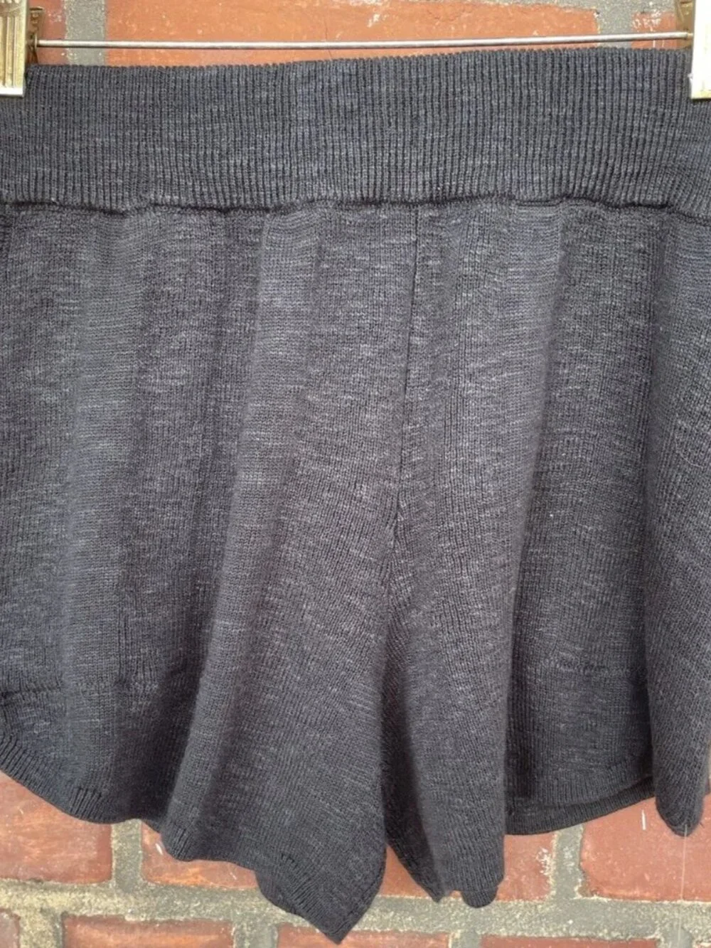 Free People FP BEACH Venice Sweater Shorts Set Noir Black Cotton Linen NEW
